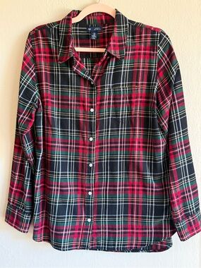 GAP Red & Black Plaid Button-Up Shirt